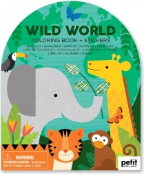Kleurboek met stickers – wilde dieren Petit Collage