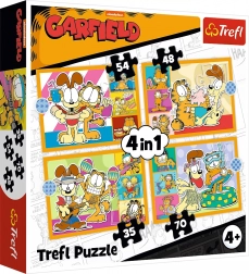Puzzle TREFL Garfield houdt van lasagne 4-in-1