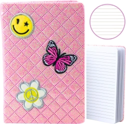 Brocade Pink Notebook B6 with Patches, 80 Sheets