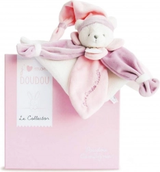Doudou cadeauset – roze pluche knuffeldoekje beertje 24 cm