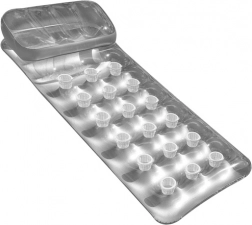 Opblaasbaar strandluchtbed met rugleuning, zilver