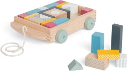 Bigjigs Toys houten trekwagen met blokken