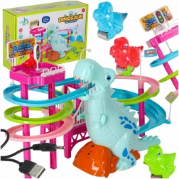 Dinosaur Raceway with Slide, Moving Stairs, LED and Sound