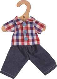 Chemise à carreaux et jean pour poupée Bigjigs Toys