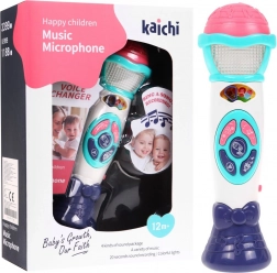 Microphone karaoké pour enfants 12m+ avec changement de voix, enregistrement et lumières