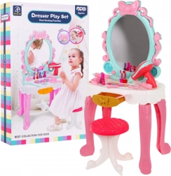 Interactive vanity table for girls 3+ Stool + hair dryer + accessories