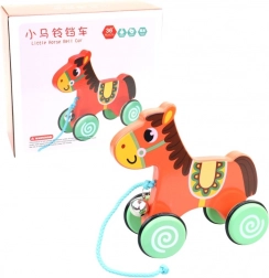 Houten trekfiguur Paard 16 cm