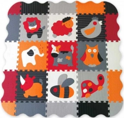 Puzzle en mousse pour enfants Animaux gris-rouge