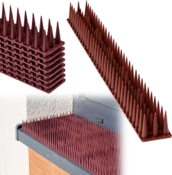 Kunststof vogelweringspinnen, bruin, modulaire strips 8 stuks