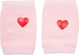 Baby Knee Pads with ABS I Love Mum & Dad – Pink