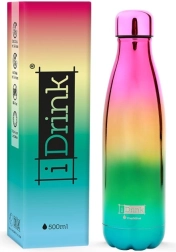 Bouteille isotherme avec effet métallique arc-en-ciel