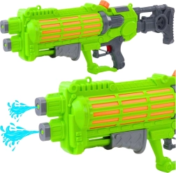 Groot waterpistool met mechanische pomp, dubbele sproeier, groen, 1250 ml