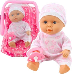 Poupée Bébé avec Porte-bébé Pyjama Bonnet Tétine Rose