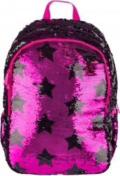 Schoolrugzak met pailletten en sterrenpatroon
