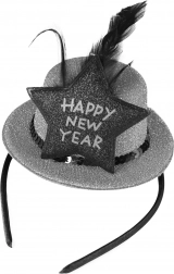 Serre-tête avec mini chapeau Happy New Year