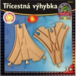 Driewegwissel voor houten treinbanen – 2 stuks