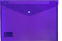 Kunststof documentmap met drukknoop A4 OPALINE, paars, 180 µm