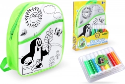 Coloring Backpack Mole with Green Background 30 cm + 8 Markers