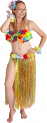 Hawaii-rok 72 cm voor volwassenen, kleurrijk
