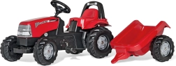 Tracteur à pédales avec remorque Rolly Toys CASE 1170 CVX rouge