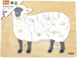 Houten Montessori-inlegpuzzel – schaap VIGA