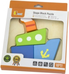 Viga eerste houten mini-puzzel – schip