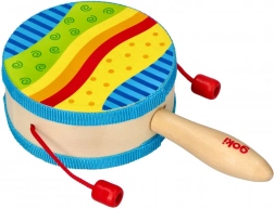 goki handtrommel met houten handvat