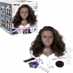 kapselhoofd afro met accessoires en magische make-up