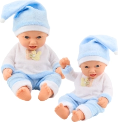 Baby Doll in Blue Pyjamas with Bobble Hat