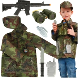 Kinder camouflage soldatenkostuum met verkleedset 3-8 jaar