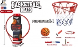 Metalen basketbalring 1:1 met net, bal en pomp