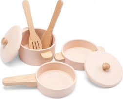 Set houten kinderkeukengerei – roze