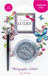 Gel oogschaduw met holografische glitters en kwastje Lukky