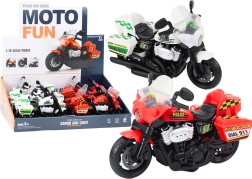 Police Motorcycle 1:10 Lights Sounds White Red