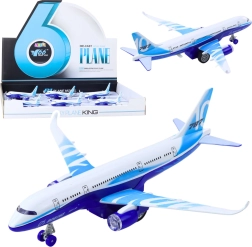 Metal personal airplane with pull-back drive, lights and sounds 23 cm