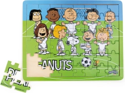 Houten puzzel Snoopy en voetbal