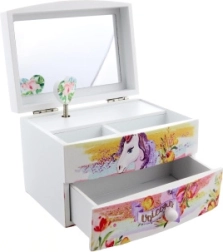 Sieradendoos met spelende eenhoorn