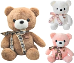 Plush teddy bear with a bow