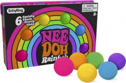 Schylling NeeDoh rainbow squishy balls 6 pcs