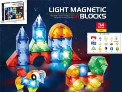 Jeu de construction magnétique lumineux 32 pièces
