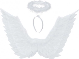 witte engelenvleugels met halo 70 × 45 cm