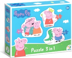Puzzel Peppa Pig – familie 3-in-1 (2, 3 en 4 stukjes) DODO