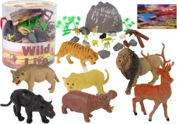 Set of Safari Wild Animal Figures + Accessories