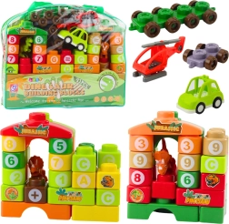 Baukit für Kinder Dinosaurier mit Buchstaben und Zahlen in Tasche 91 Teile