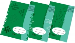 schoolschrift A4 geruit 20 vellen van gerecycled papier (mix motieven)