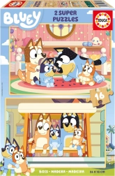 Puzzle en bois Bluey 2x16 pièces par Educa