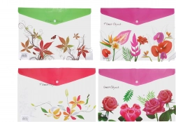 Map met drukknop Bloem 26x36 cm