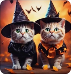 Diamond painting katten-halloween 30 × 40 cm