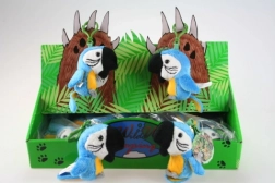 Pluche blauwe papegaai sleutelhanger 9 cm