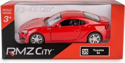 Metalen model RMZ City Toyota 86 1:32 met opendeuren en pull-back aandrijving